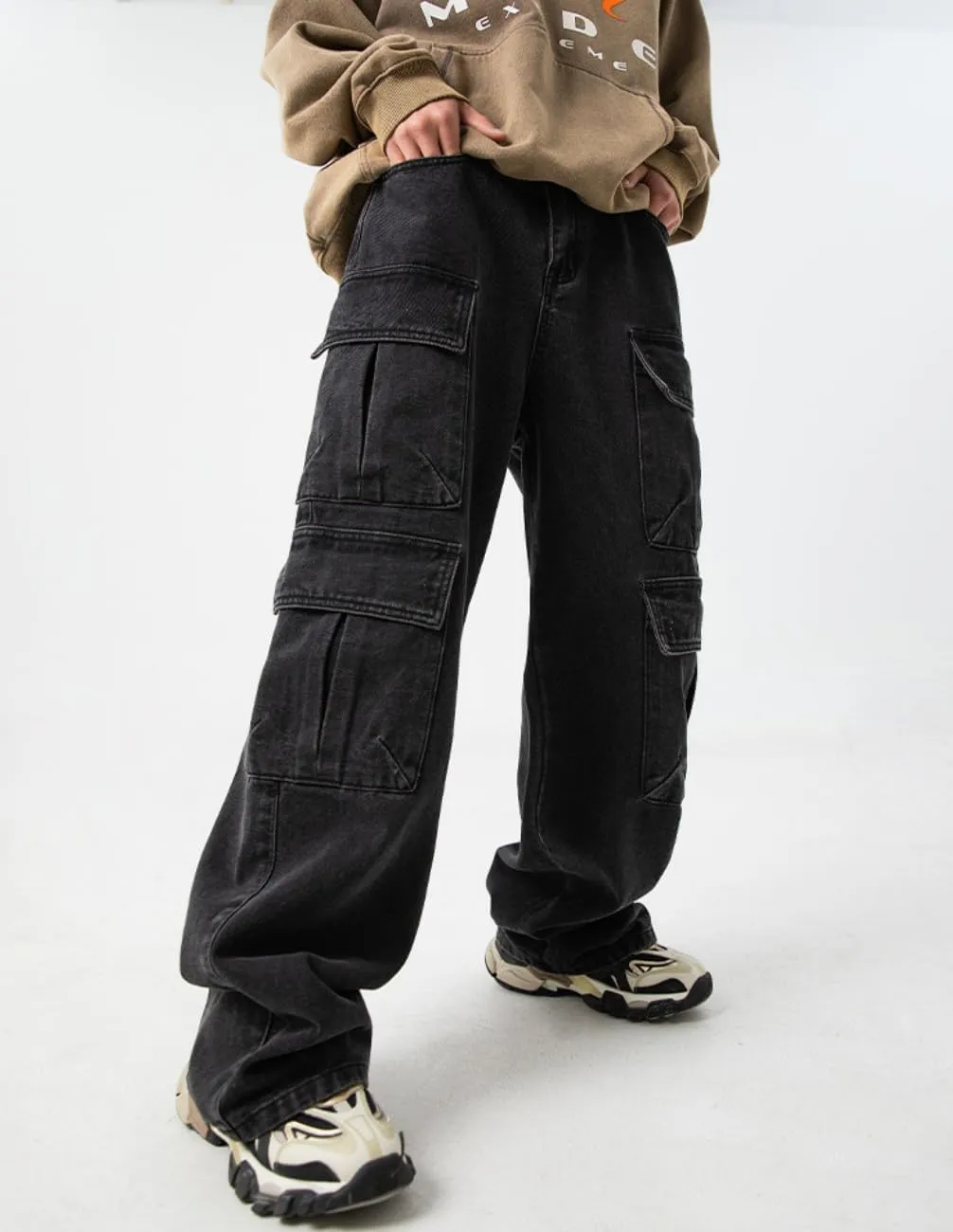 Mens Baggy Jeans Y2k Hip Hop Demin Cargo Pants Grunge Jnco Jeans Loose Fit Cargo Jeans Streetwear