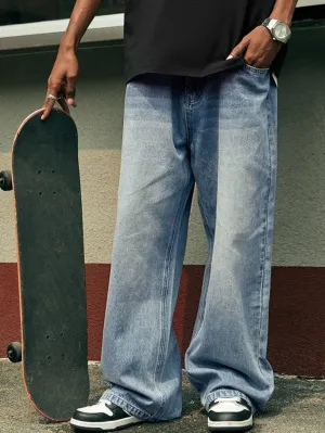 Men's Baggy Jeans Y2k Hip Hop Skater Jeans Vintage Dance Skateboard Pants Loose Fit Denim Jeans