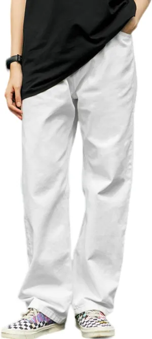 Mens Baggy Jeans Y2k Skater Vintage Plain Pants Casual Wide Leg Loose Fit Denim Hip Hop Jean