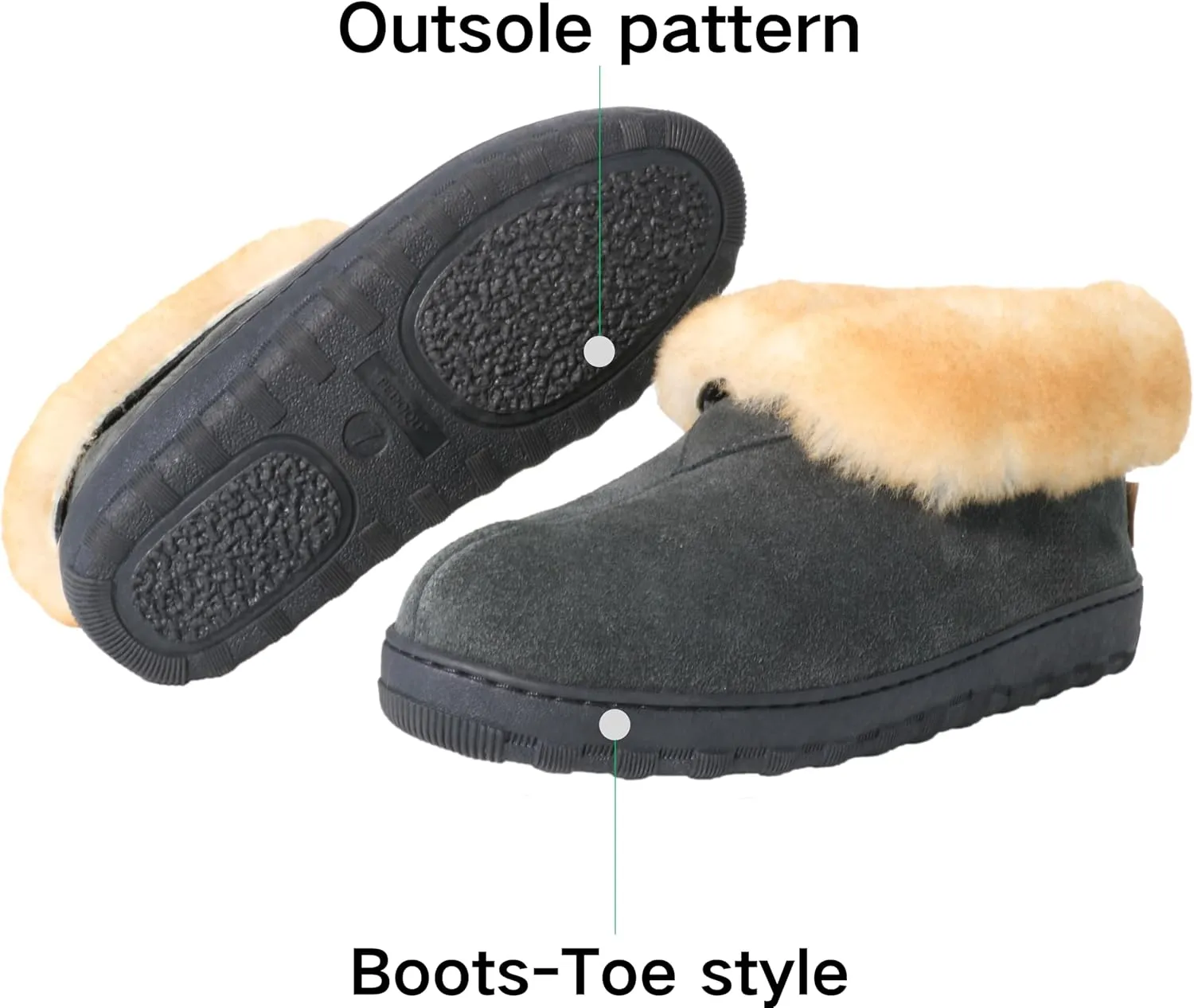 Men's Boot Indoor/Outdoor Memory Foam Alpine Camping Cozy Slipper House Shoe