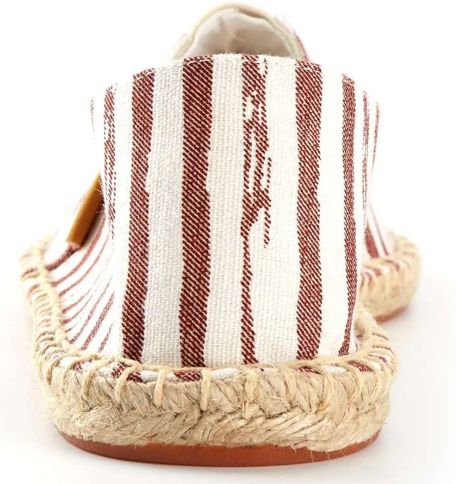 Men's Breathable Canvas Stripe Slip on Flat Espadrilles