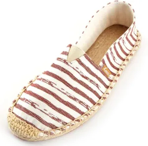 Men's Breathable Canvas Stripe Slip on Flat Espadrilles