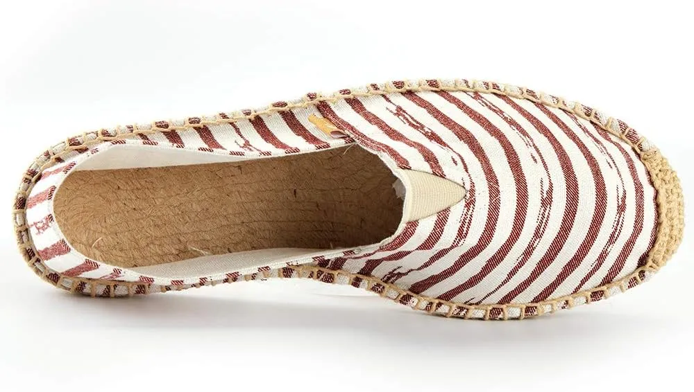 Men's Breathable Canvas Stripe Slip on Flat Espadrilles
