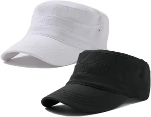 Men's Breathable Mesh Military Caps Cadet Army Cap Summer Flat Top Cap