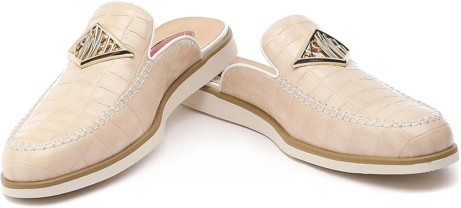 Men's Casual Slip-on Mule Loafer,Mens Fashion Backless Dress Slippers Comfy Lightweight Walking Penny Shoes for Men