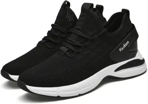 Mens Elevator Shoes, Non Slip Lightweight Business Fashion Trainers Breathable Mesh Height Increasing Sneakers