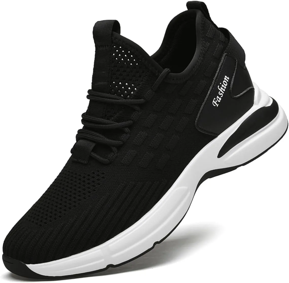 Mens Elevator Shoes, Non Slip Lightweight Business Fashion Trainers Breathable Mesh Height Increasing Sneakers