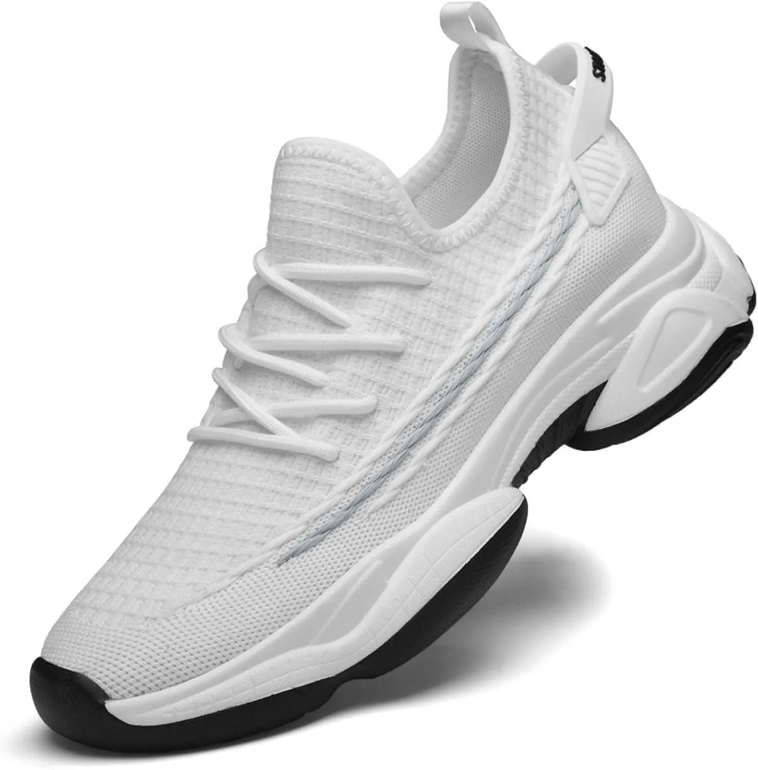 Men's Fashion Solid Color Mesh Fabric Inside Heightening Sports Shoes Casual Breathable Running Shoes Mens Sneaker Boot Hiking