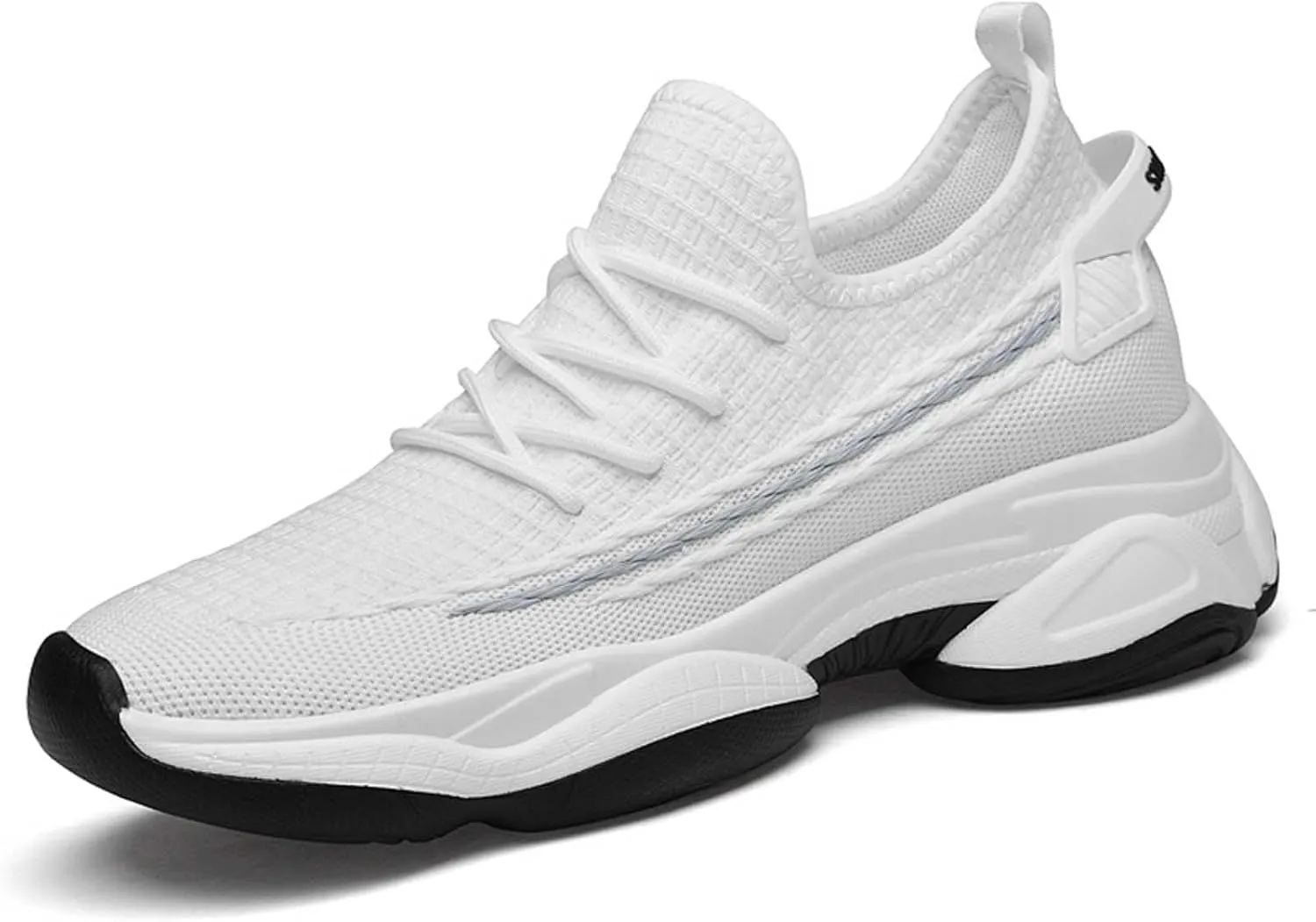 Men's Fashion Solid Color Mesh Fabric Inside Heightening Sports Shoes Casual Breathable Running Shoes Mens Sneaker Boot Hiking
