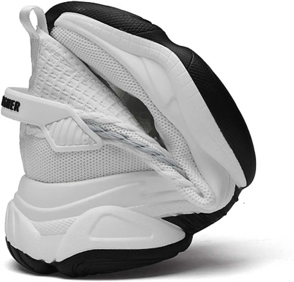 Men's Fashion Solid Color Mesh Fabric Inside Heightening Sports Shoes Casual Breathable Running Shoes Mens Sneaker Boot Hiking