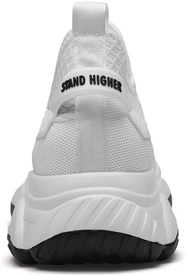 Men's Fashion Solid Color Mesh Fabric Inside Heightening Sports Shoes Casual Breathable Running Shoes Mens Sneaker Boot Hiking