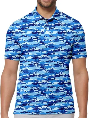Mens Golf Shirt Print Polo Shirts for Men Performance Polo Quick-Dry 011