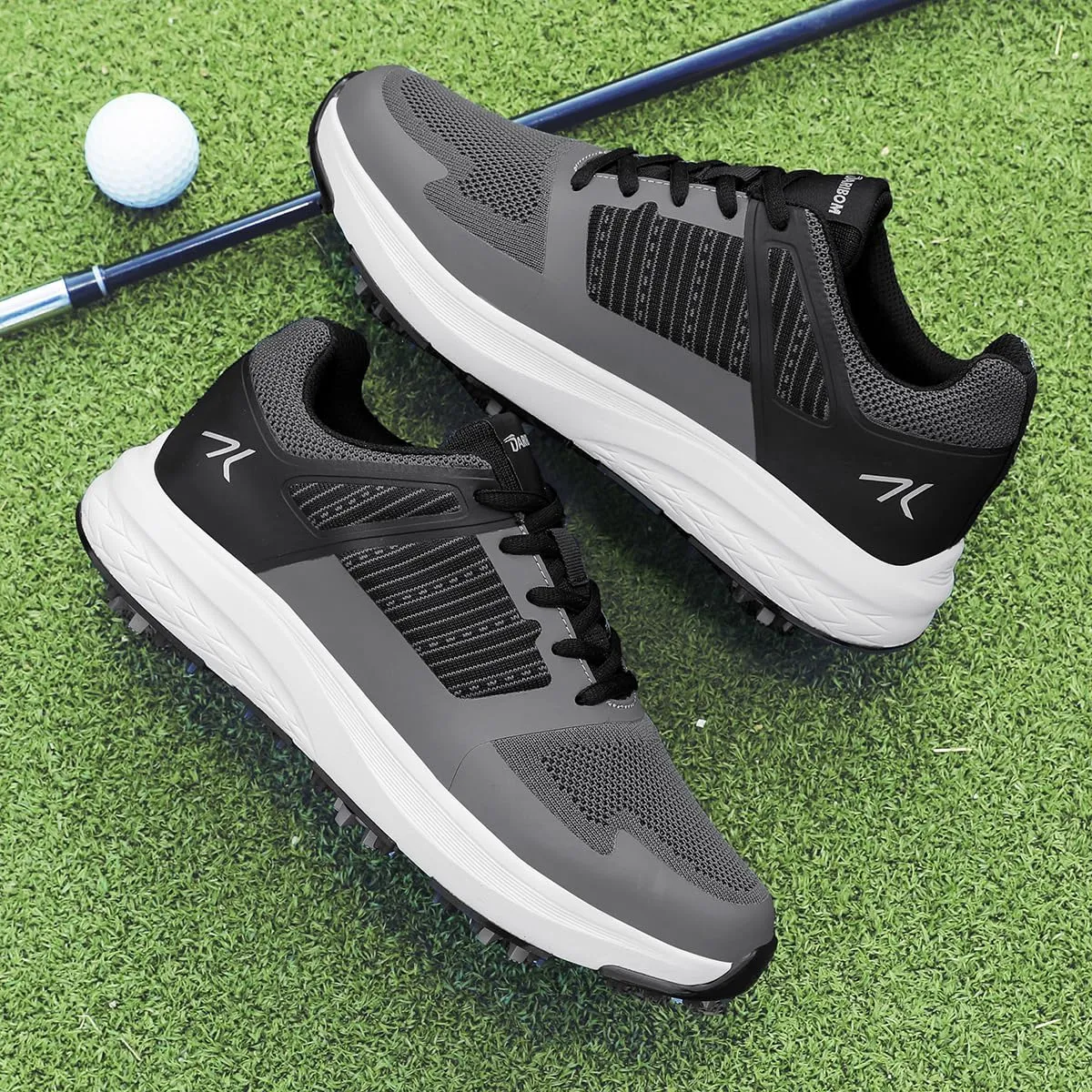 Mens Golf Shoes Spiked Breathable Mesh Arch Support Size 7.5-12