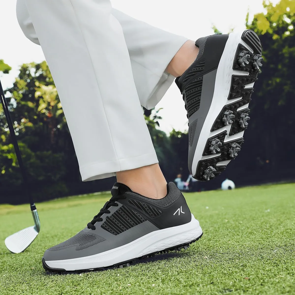 Mens Golf Shoes Spiked Breathable Mesh Arch Support Size 7.5-12