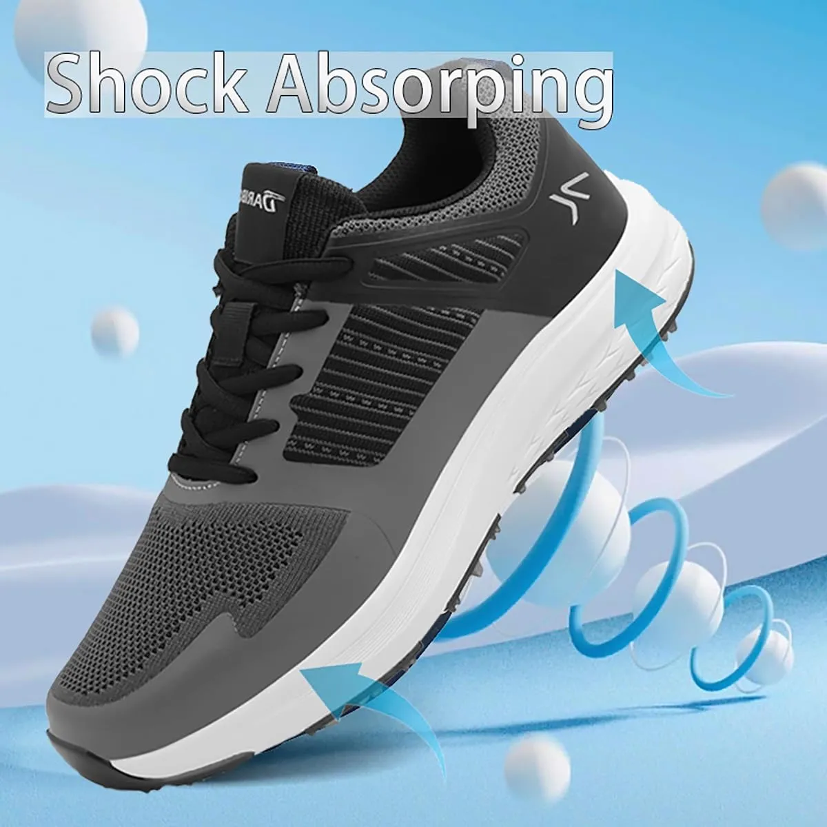 Mens Golf Shoes Spiked Breathable Mesh Arch Support Size 7.5-12