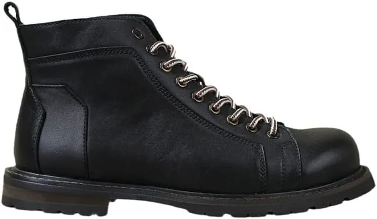 Men's High-top Lace-up Casual Boots Flat Breathable Comfortable Oxford Shoes Leather Inside Suitable for Travel Mountaineering
