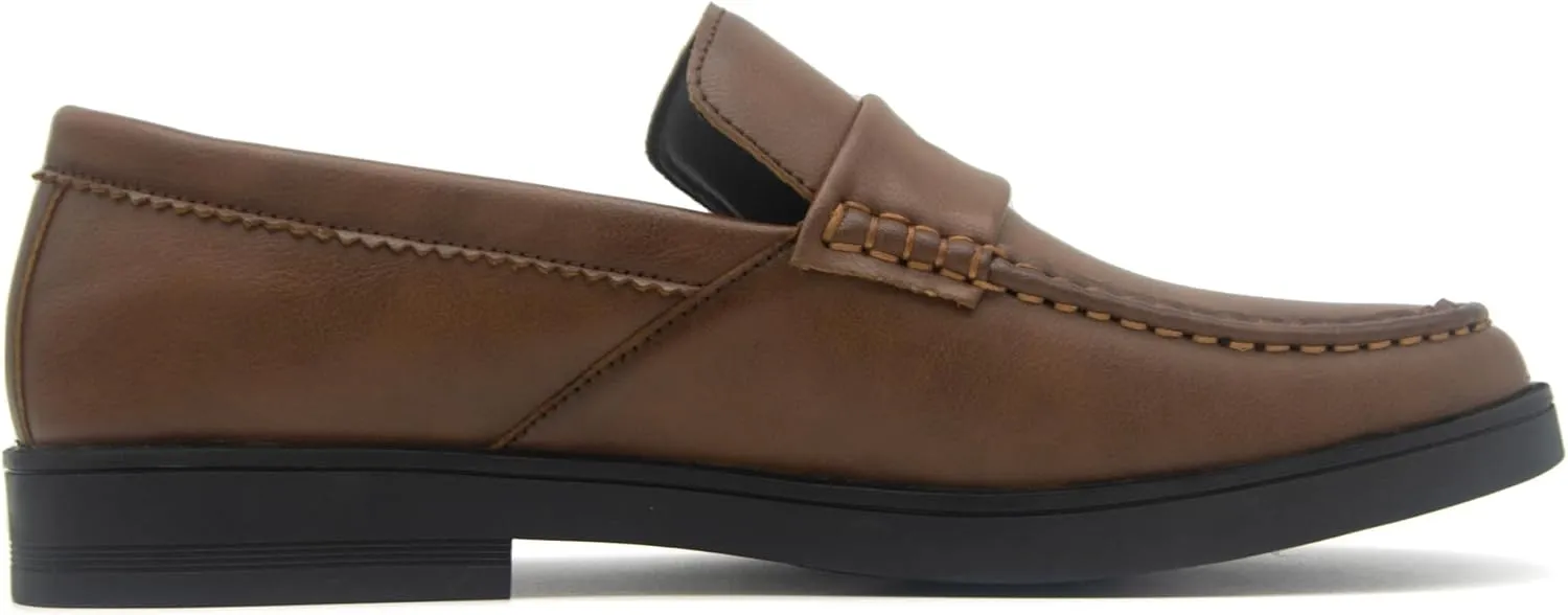 Men's Leather Penny Loafers Slip-on Casual Classic Lightweight Dress Shoes for Men