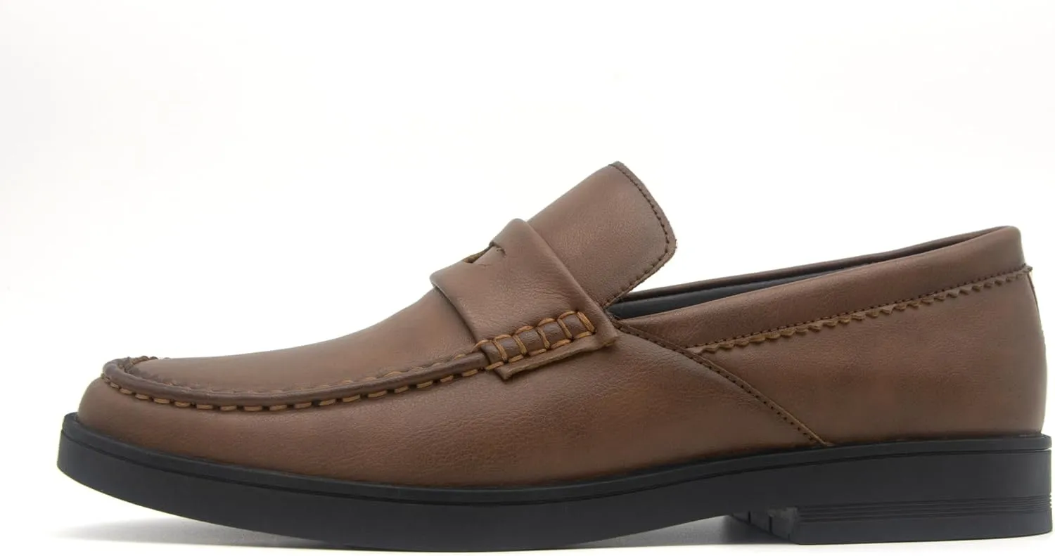 Men's Leather Penny Loafers Slip-on Casual Classic Lightweight Dress Shoes for Men