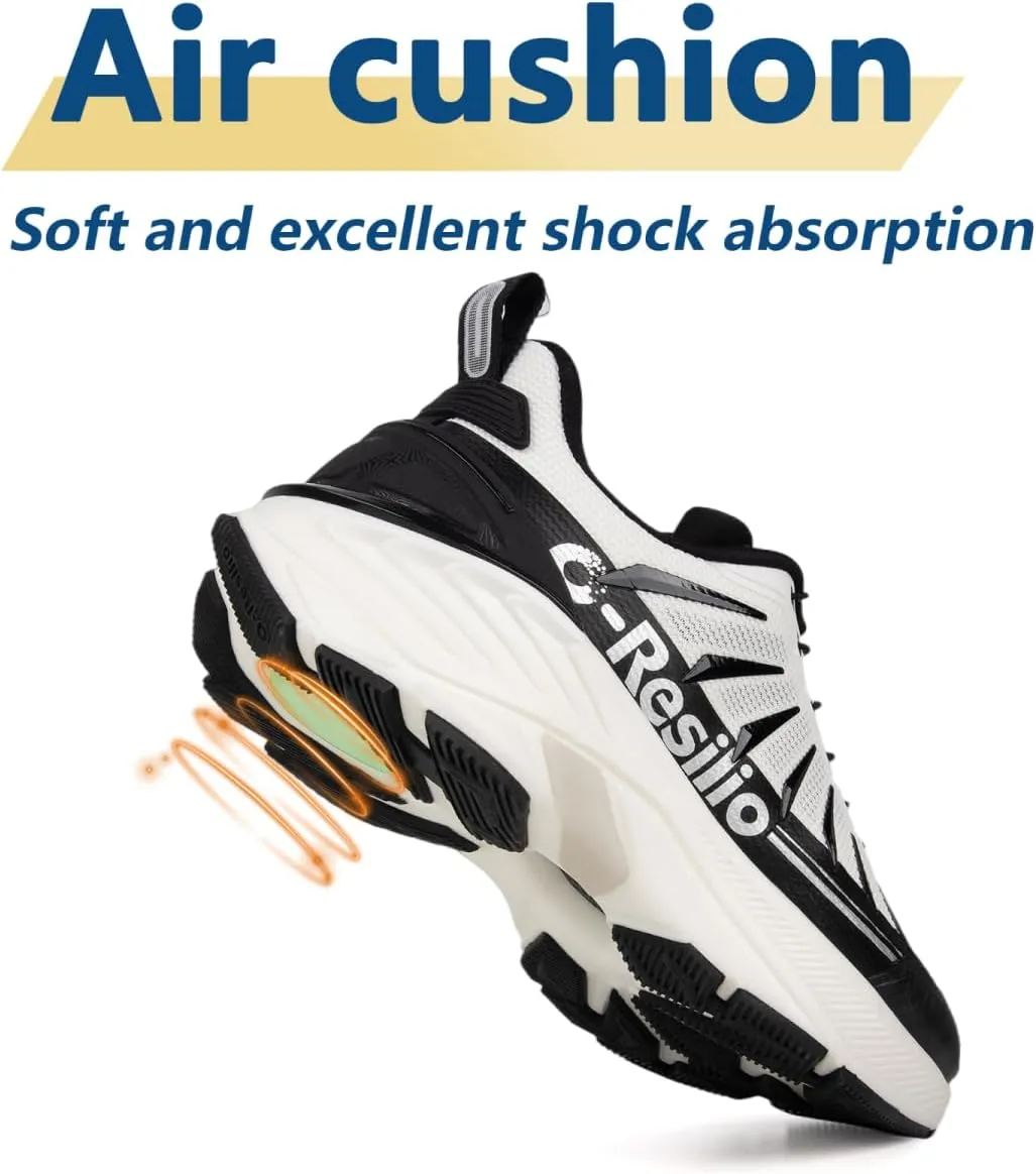 Men's Max Cushioned Quick Laces Hiking Walking Shoes with Arch Support Plantar Fasciitis Pain Relief Breathable Outdoor Trailing Running Sneakers Non Slip Trekking Camping Shoes