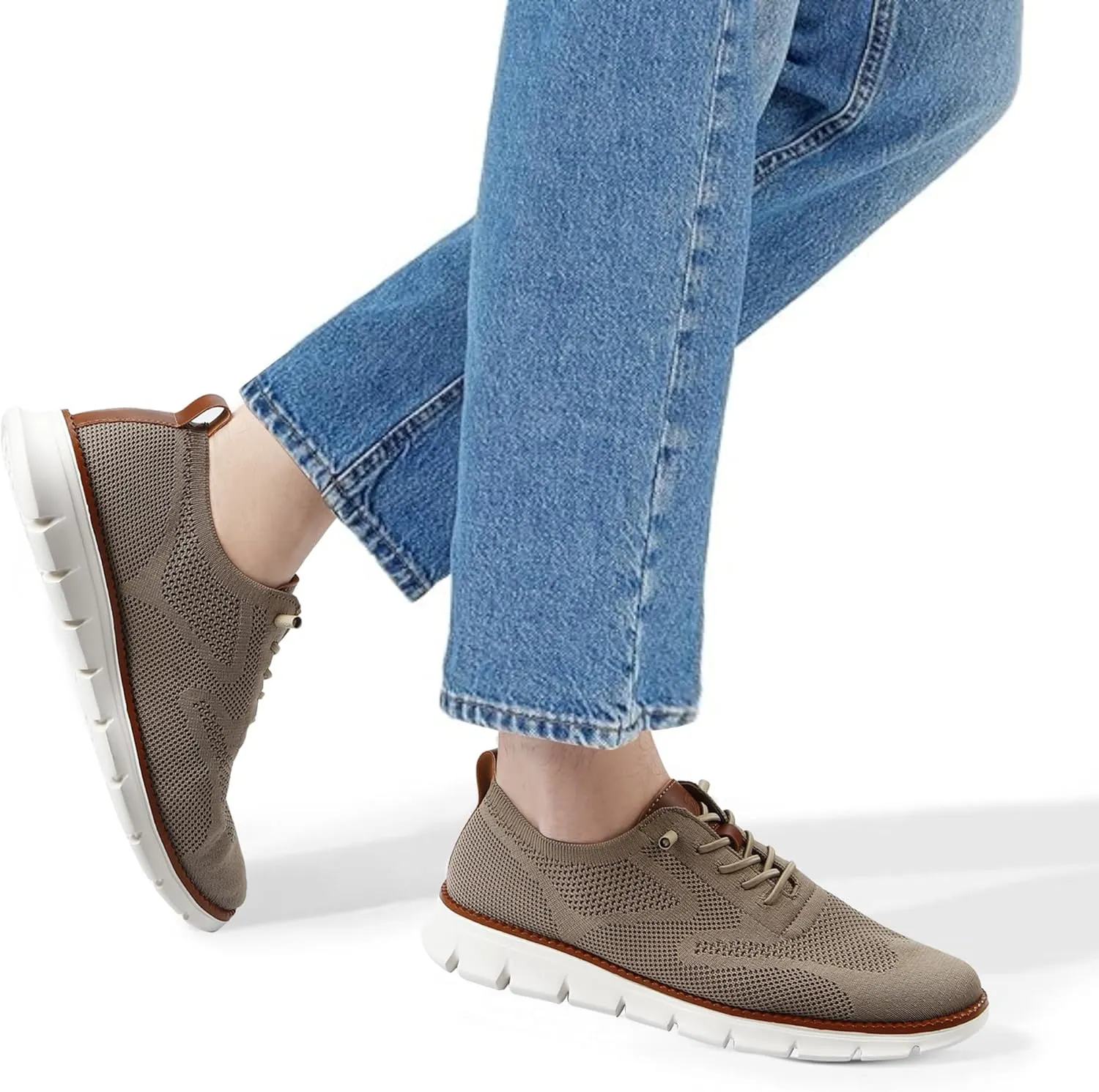Men's Mesh Casual Sneakers Dress Oxfords Business Versatile Walking Tennis Shoes