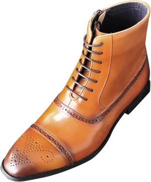 Mens Shoes Classic Business Leather Shoes Fashion Casual High Top Lace Up Side Zipper Mens Shoes Memory Foam Leather Shoes fo