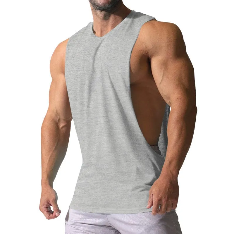 Men's Sports Casual Solid Color Sleeveless Waistcoat T Shirt