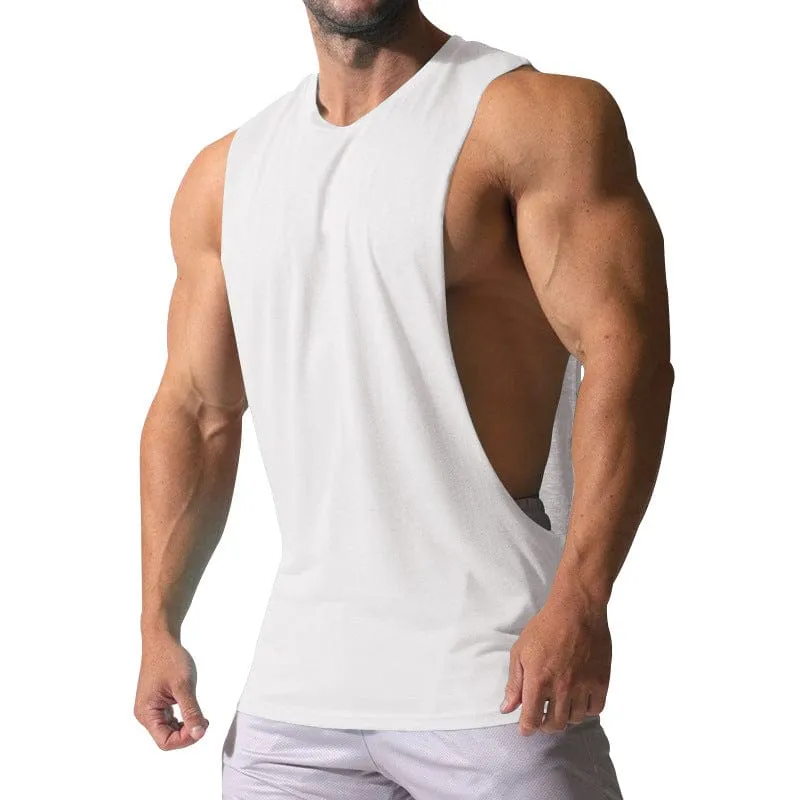 Men's Sports Casual Solid Color Sleeveless Waistcoat T Shirt