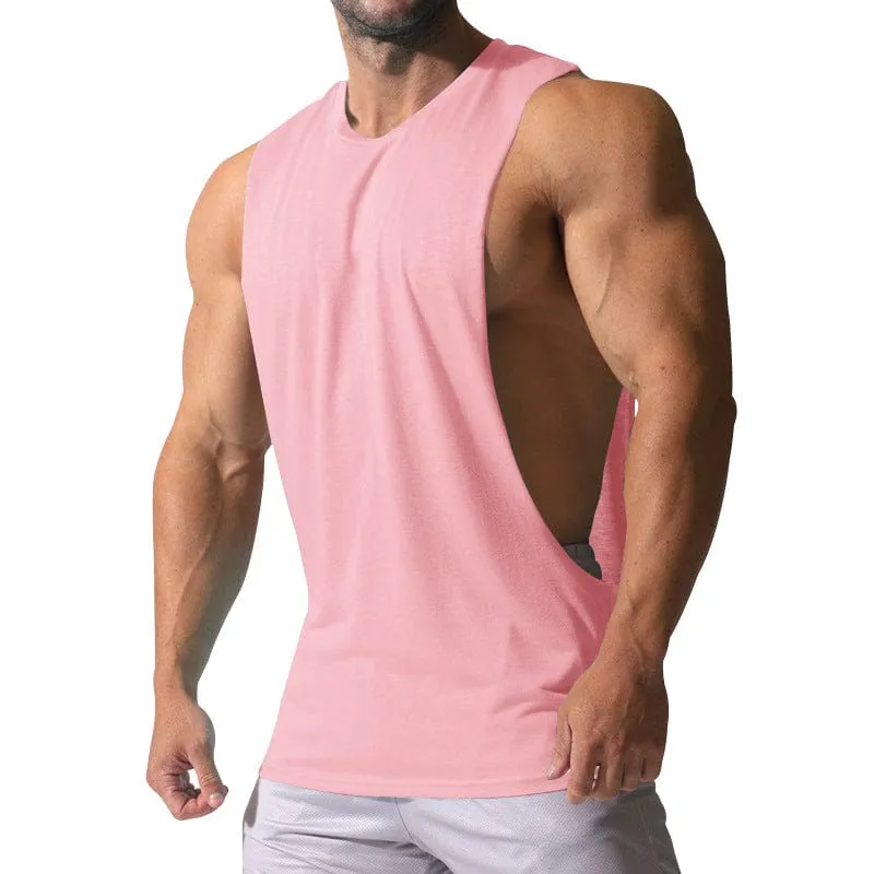 Men's Sports Casual Solid Color Sleeveless Waistcoat T Shirt