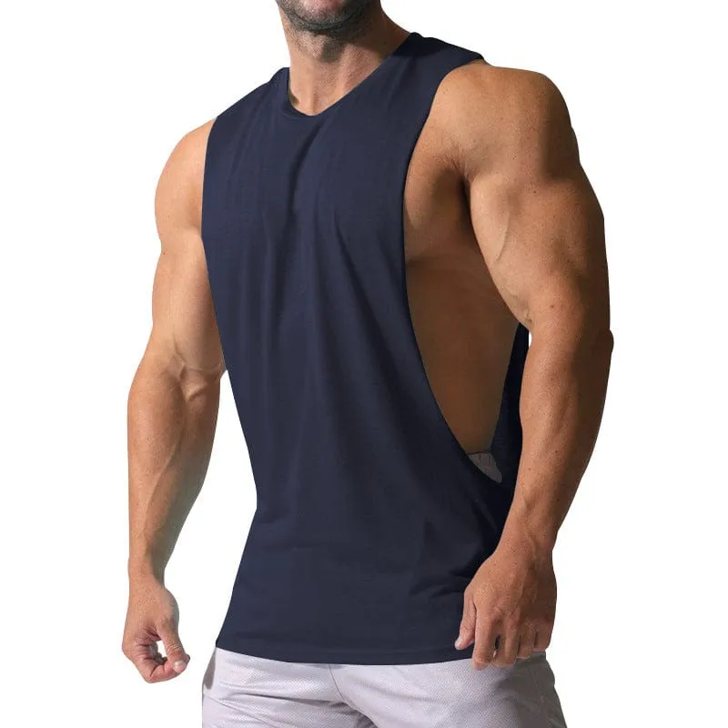 Men's Sports Casual Solid Color Sleeveless Waistcoat T Shirt