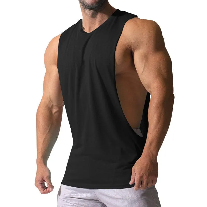 Men's Sports Casual Solid Color Sleeveless Waistcoat T Shirt