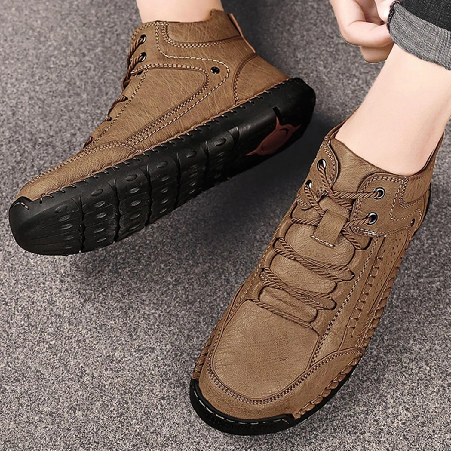 Men's Stretch Memory Foam Shoes Comfortable Lightweight Casual Walking Shoe Arch Support Walking Shoes for Men