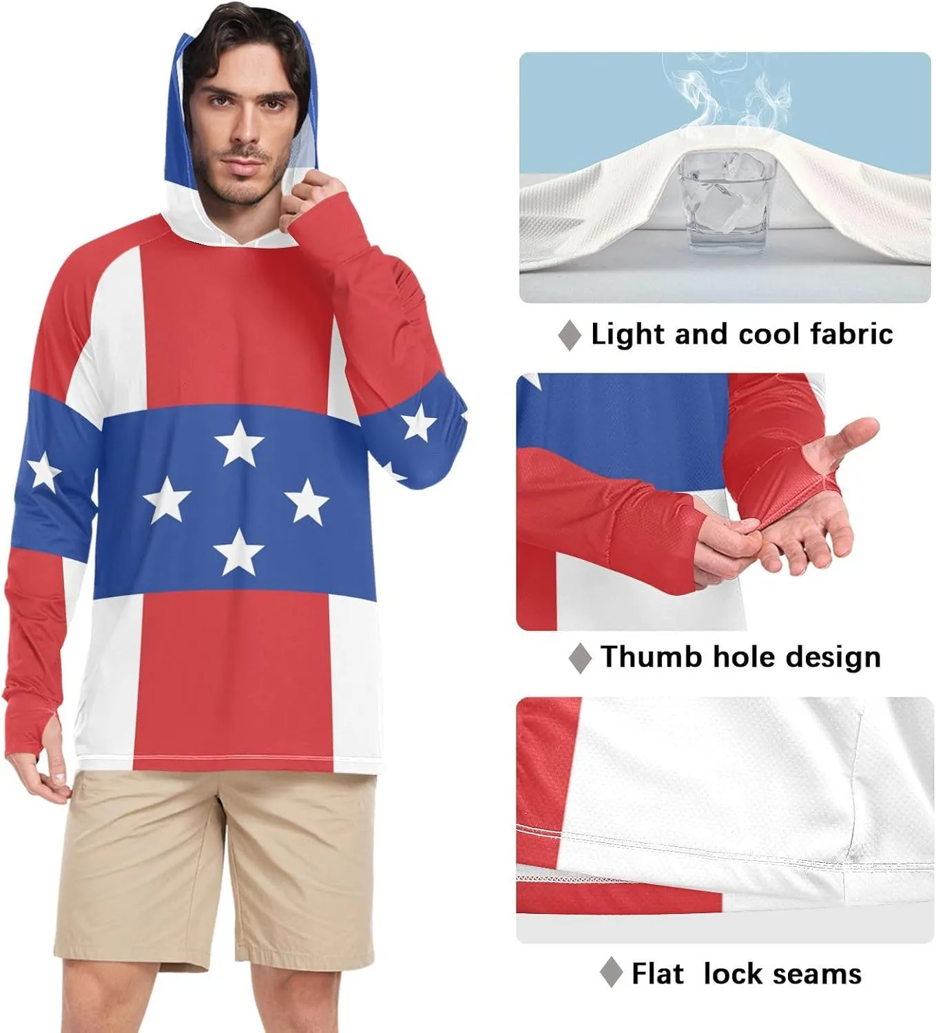 Men's Sun Shirts UPF 50  Sun Protection Hoodie SPF Jacket with Long Sleeves UV Protection Shirt Outdoor Hiking