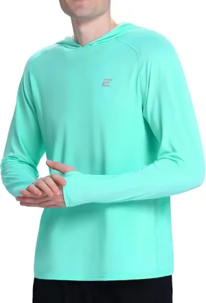 Men's UPF 50  Sun Protection Hoodie Shirts UV SPF Long Sleeve Rash Guard Fishing Swim Shirts Quick Dry