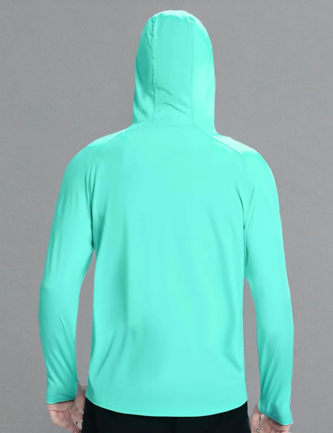 Men's UPF 50  Sun Protection Hoodie Shirts UV SPF Long Sleeve Rash Guard Fishing Swim Shirts Quick Dry