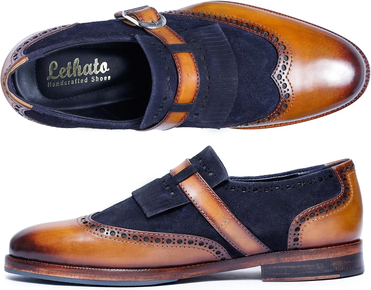 Men's Wingtip Brogue Kiltie Monk Strap Loafer Dress Shoes