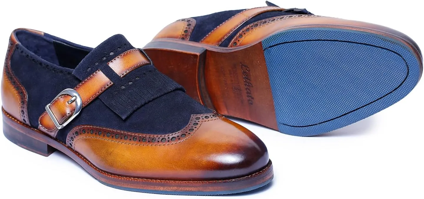 Men's Wingtip Brogue Kiltie Monk Strap Loafer Dress Shoes