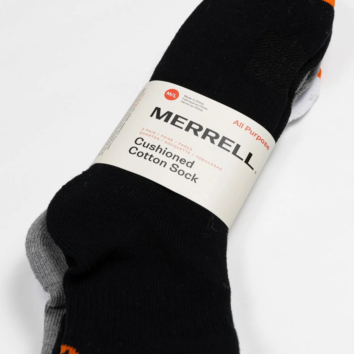 Merrell Men's and Women's Cushioned Cotton Socks-3 Pair Pack-Unisex Breathable Mesh Comfort Zones