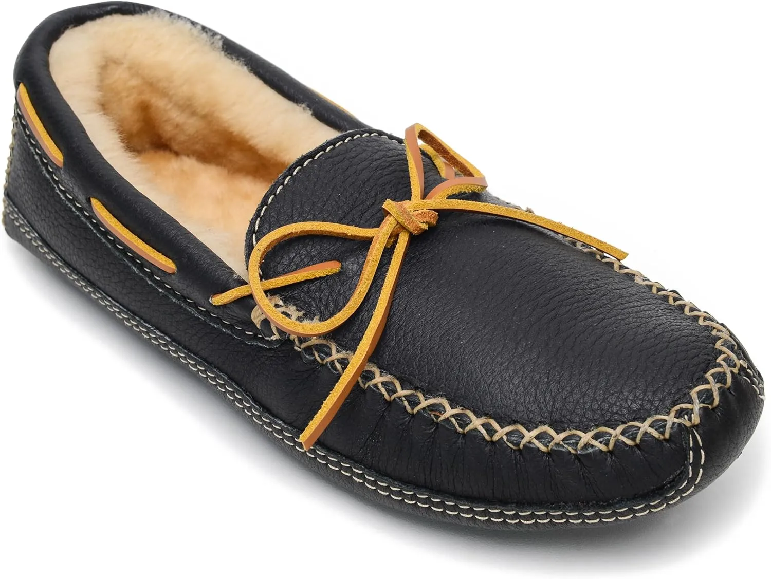 Minnetonka Mens Sheepskin Moose Slipper
