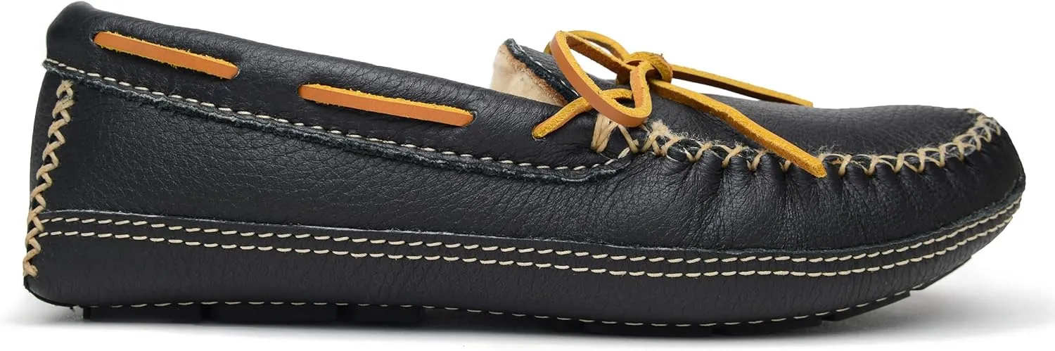Minnetonka Mens Sheepskin Moose Slipper