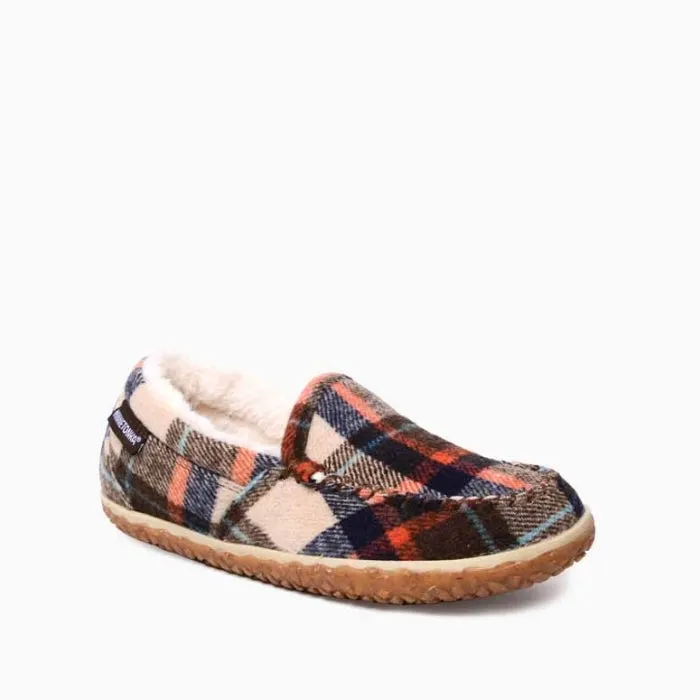 Minnetonka Women's 6-11 Tempe Slipper Brown Autumn Plaid