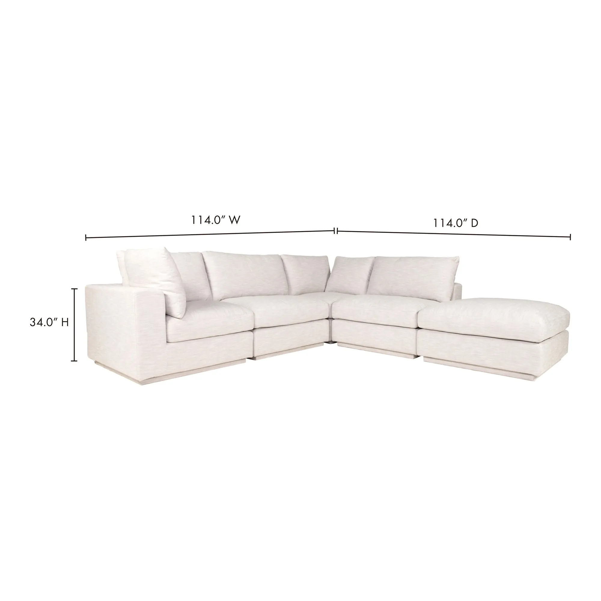 Moe's Home Collection Justin Grey Dream Modular Sectional