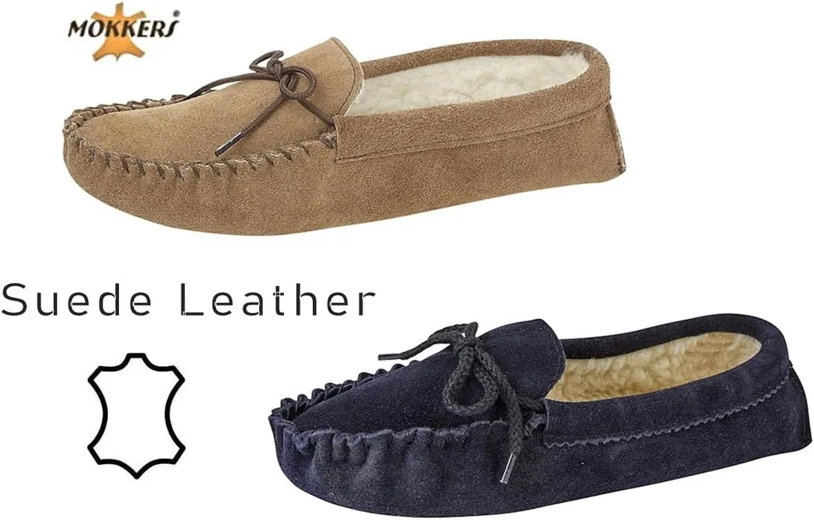 Mokkers Mens Jake Real Suede Moccasin Slippers