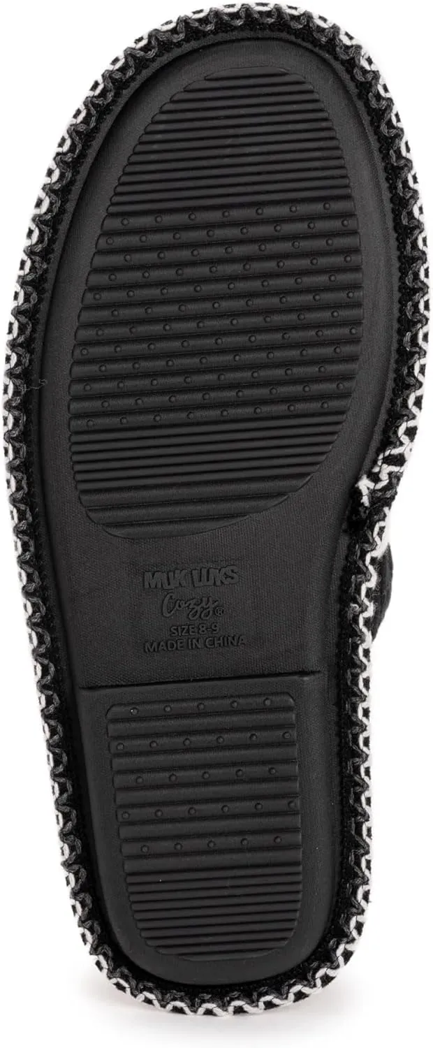 MUK LUKS Men's Rib Knit Scuff Slipper w/Matching Bottle Sweater