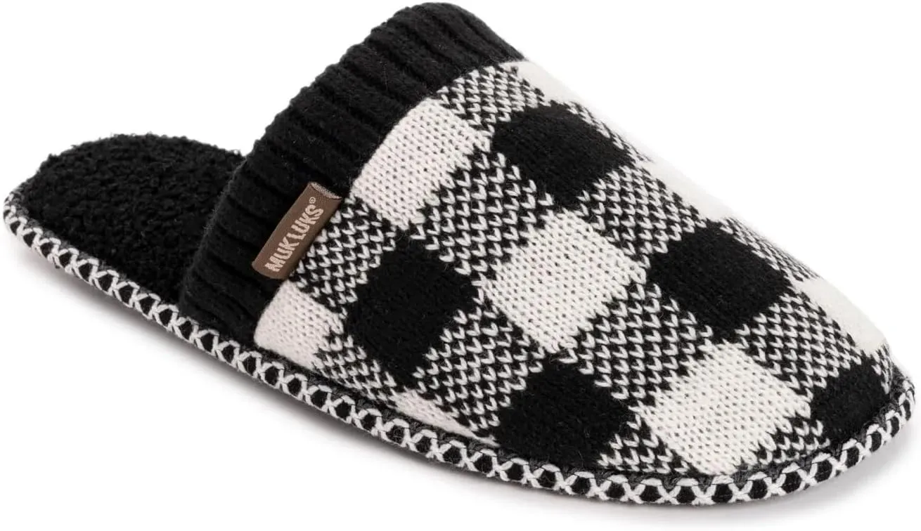 MUK LUKS Men's Rib Knit Scuff Slipper w/Matching Bottle Sweater
