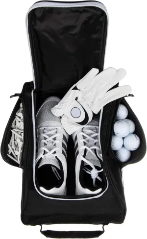Murray Sporting Goods Golf Shoe Bag for Men and Women - Black Golf Shoe Travel Bag with Side Pockets for Golf Balls, Tees and Other Accessories