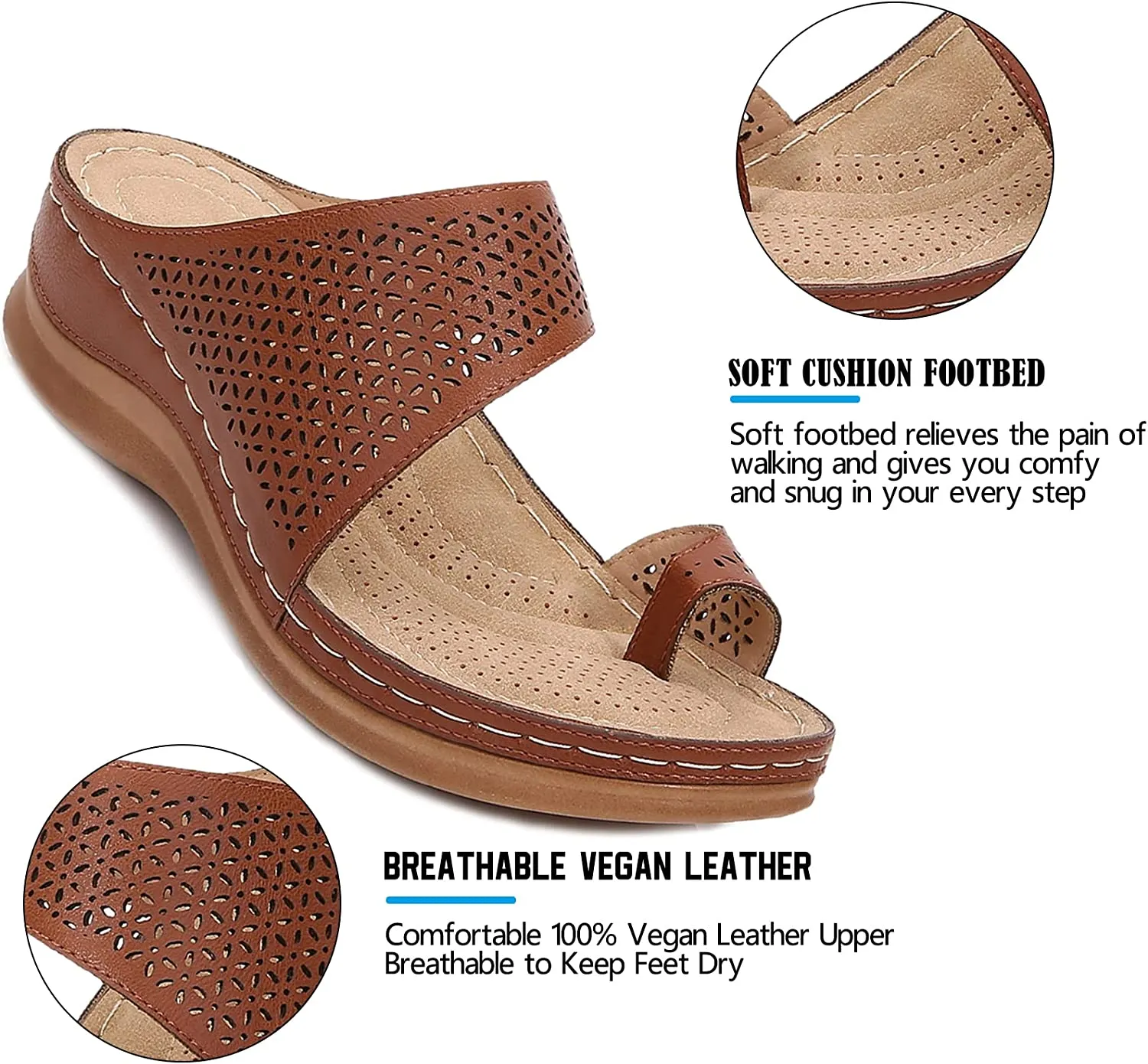Nanccy Comfortable Breathable  Platform Flat Sandals