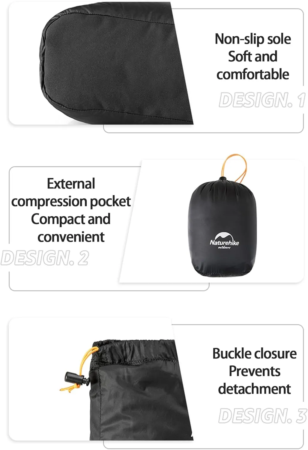 Naturehike Ultralight Winter Goose Down Booties, Camping Warm & Cozy Down Sleeping Socks for Men & Women, Down Filled Slipper Boots with Storage Bag