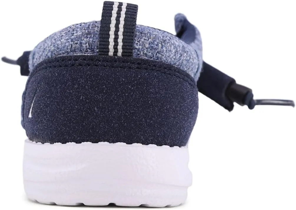 NAUTICA Kids Boys Youth Comfort Loafers, Lace-Up Boat Shoe, Lightweight Casual Stretch Sneaker-Little Kid/Big Kid Rushford