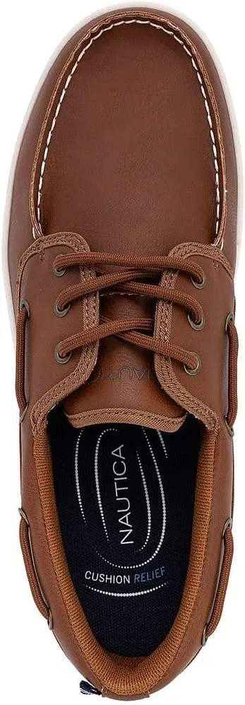 Nautica Men's Lace-Up Moccasin Boat Shoes - Cushioned Insole Casual Deck Loafers for Walking Comfort - Zapato