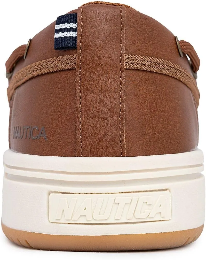Nautica Men's Lace-Up Moccasin Boat Shoes - Cushioned Insole Casual Deck Loafers for Walking Comfort - Zapato